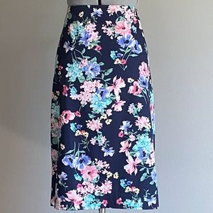 Talbot's Size 10 Stretch Pencil Floral Skirt